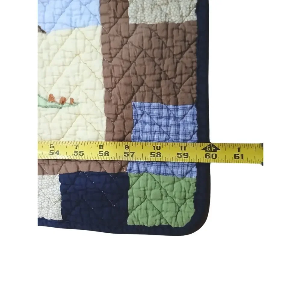 RARE Pottery Barn Dinosaur QUEEN Quilt Blanket Colorful Pop Art Patchwork Vintag
